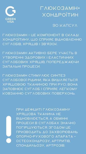 Глюкозамин+Хондроитин (90 капс.) Грин-Виза (Green-Visa) 01/009 фото