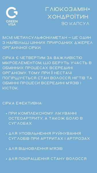 Глюкозамин+Хондроитин (90 капс.) Грин-Виза (Green-Visa) 01/009 фото
