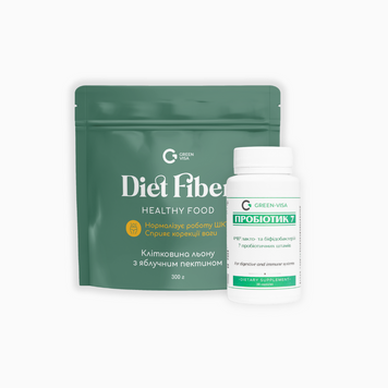 Пробіотик7 (30 капс.) + Клітковина Diet Fiber (300 гр) Грін-Віза (Green-Visa) 00/178 фото