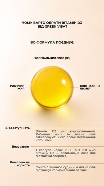 Вітамін D3 (120 капс.) Грін-Віза (Green-Visa) 00/002 фото