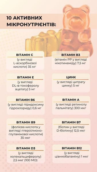 Multivitamin/Мультивітамін у формі желейних пастилок (60 шт.) Грін-Віза (Green-Visa)