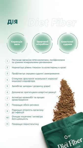 Клетчатка "Diet Fiber" (300 гр) Грин-Виза (Green-Visa) 00/27 фото